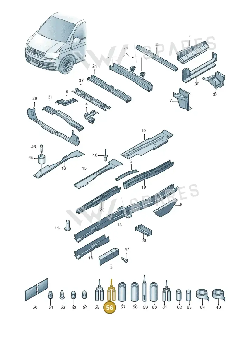 D506110A2 — Volkswagen Caravelle (2019-2024) diagram 861803400, position 56