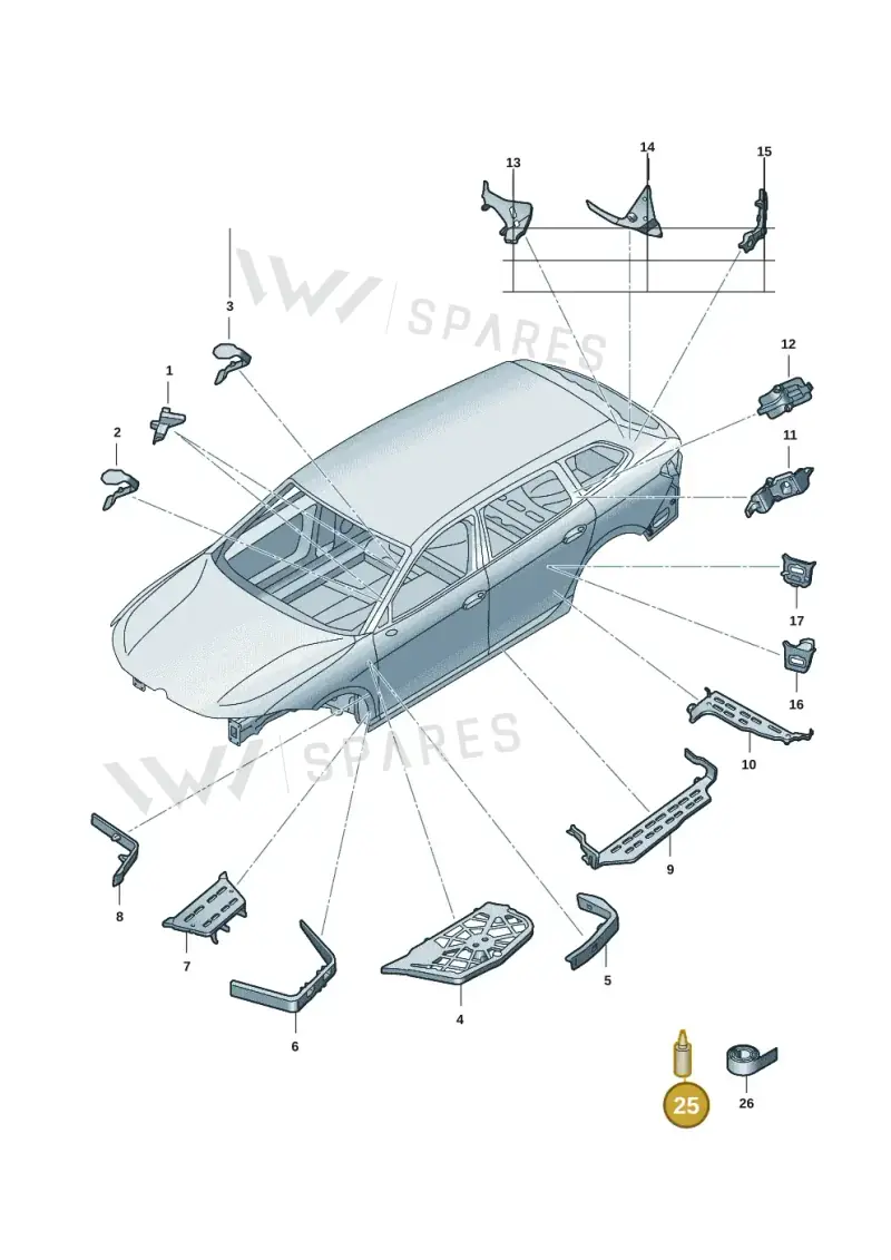 D506KD1A3 — Volkswagen Passat estate (2023-) diagram 3j0864000, position 25