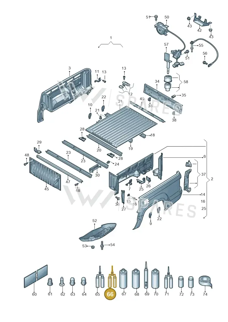 D506KD1A4 — Volkswagen Amarok twin cab (2022-) diagram 894801000, position 66