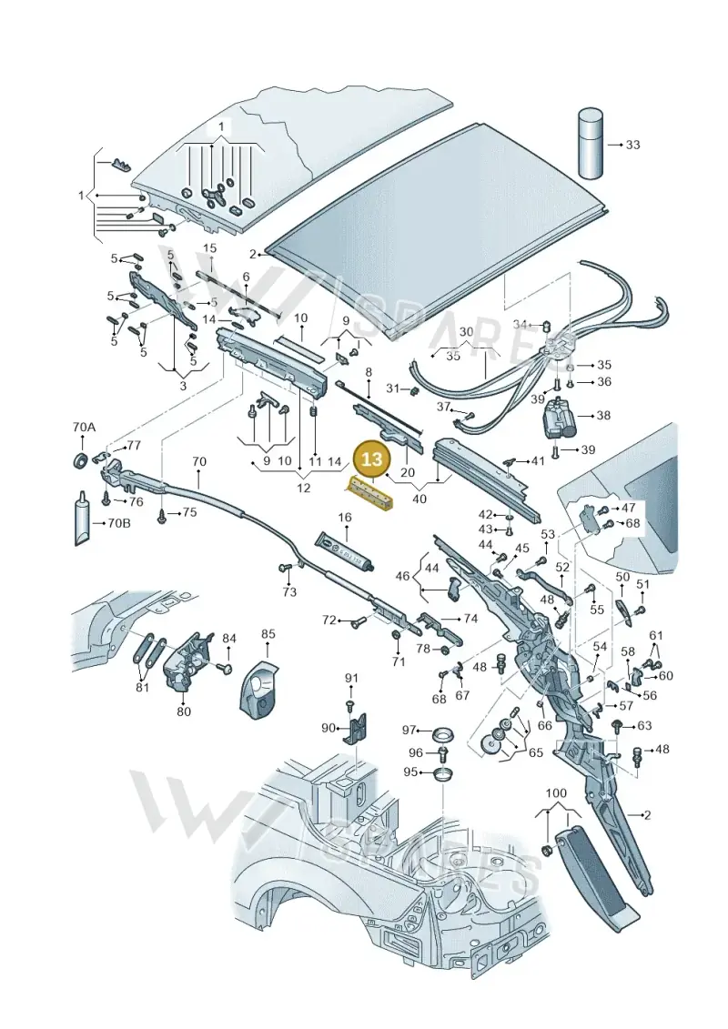 D542020A2 — Volkswagen Eos BlueMotion (2010-2015) diagram 482871100, position 13