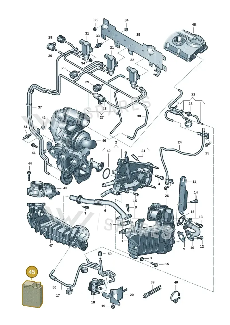 D600200A2 — Volkswagen Transporter Multivan (2019-2024) diagram 7fp131000, position 45