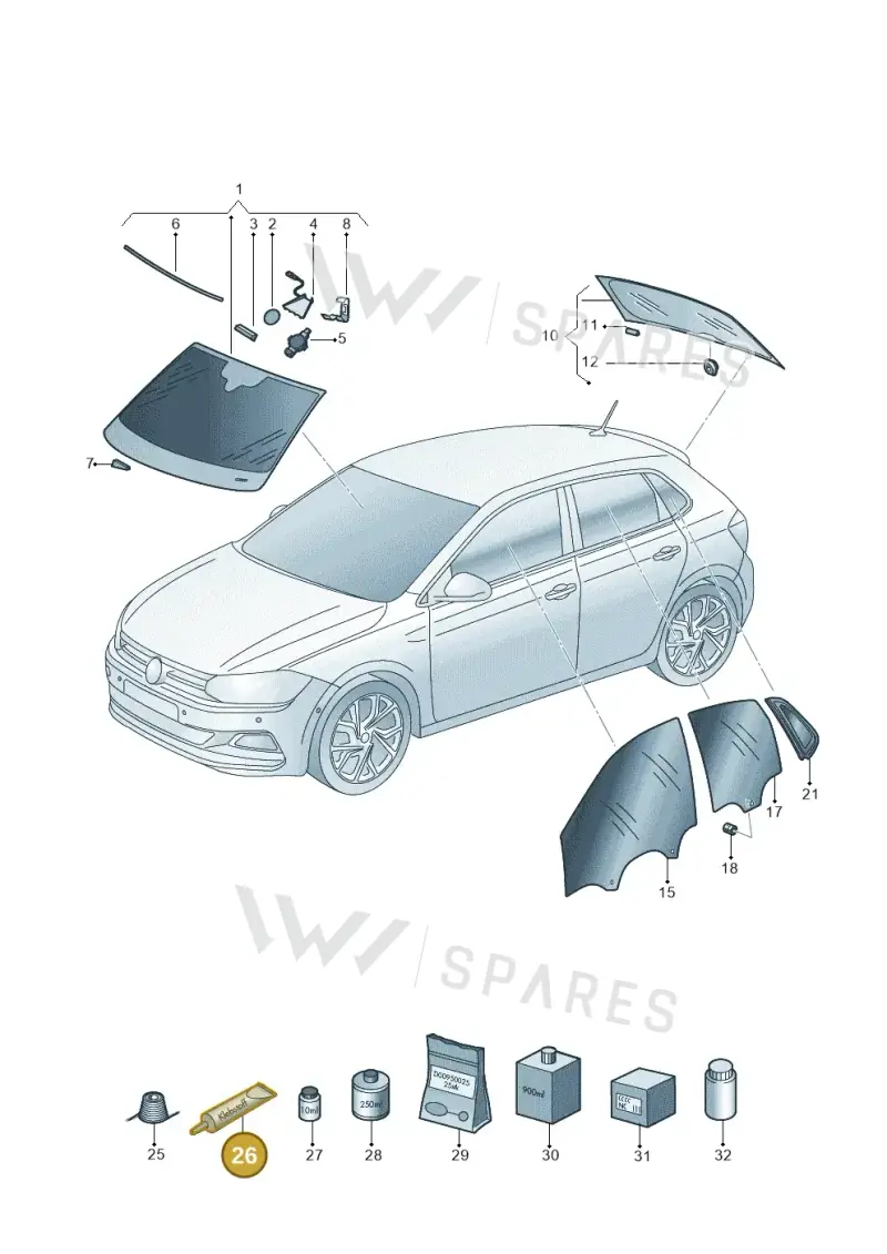 DH009100 — Volkswagen Polo 1.0 BlueMotion (2017-2024) diagram 837845000, position 26