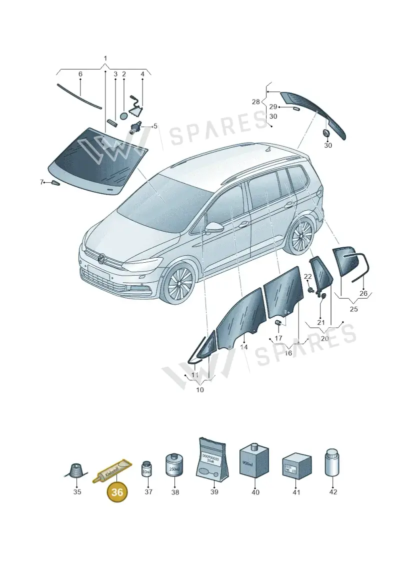 DH009100 — Volkswagen Touran 2,0 BlueMotion (2015-2024) diagram 869845000, position 36