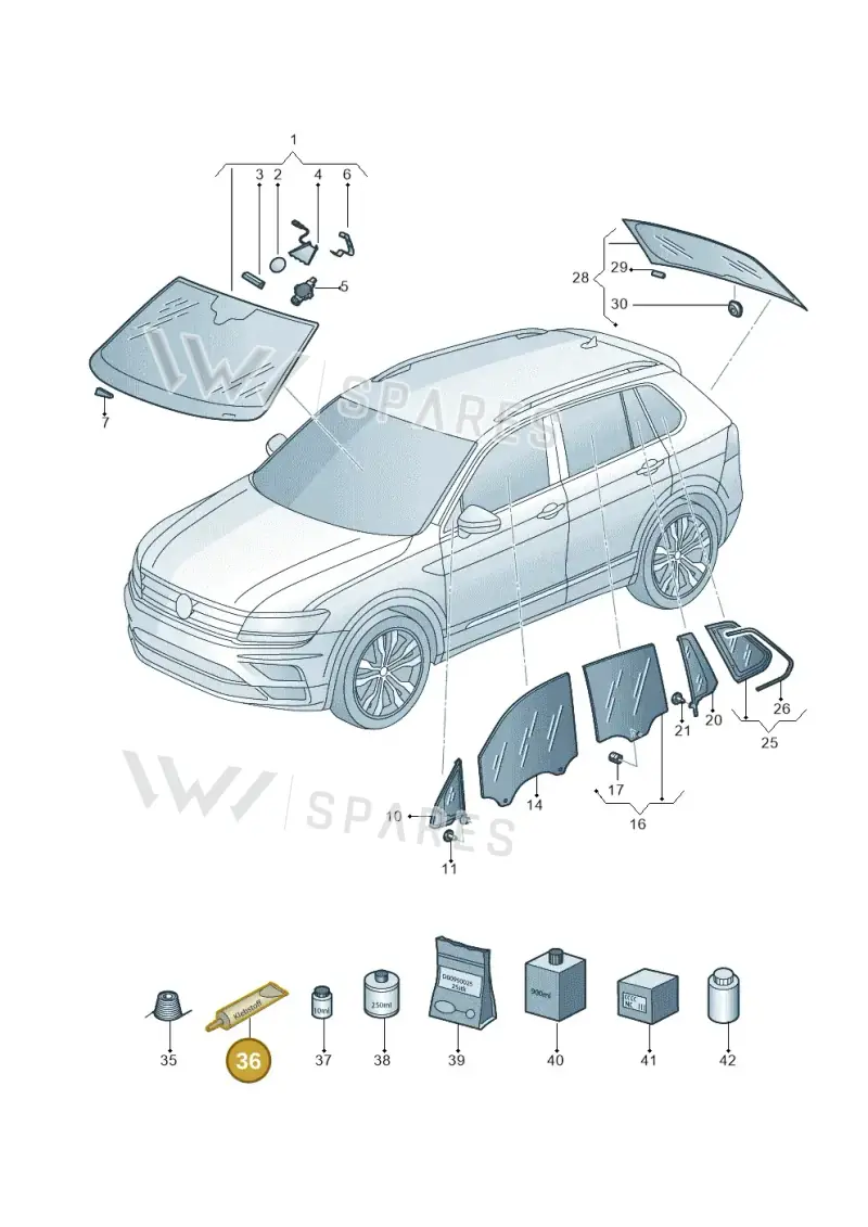 DH009100 — Volkswagen Tiguan 2.0 4Motion (2016-2024) diagram 884845000, position 36