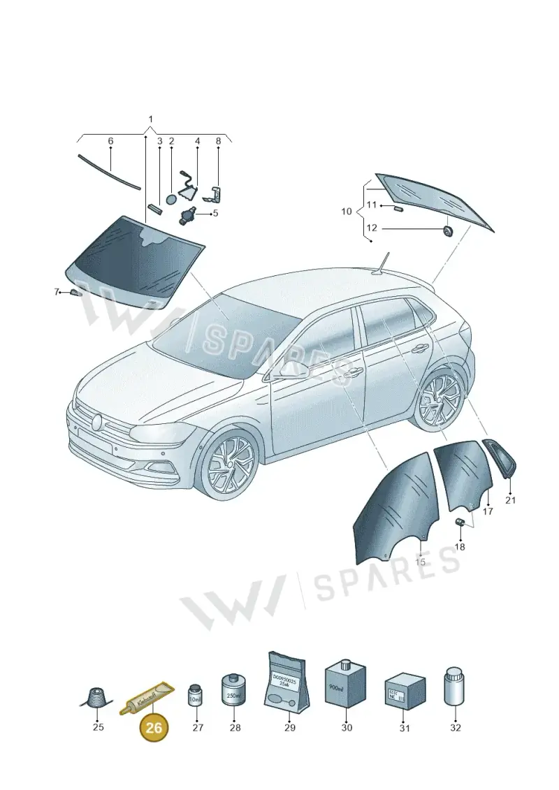 DH009100A2 — Volkswagen Polo 1.0 BlueMotion (2017-2024) diagram 837845000, position 26