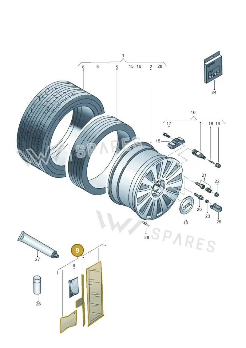 G003010A2 — Audi A8/S8/qu. lang    08> (2007-) diagram 291601720, position 9