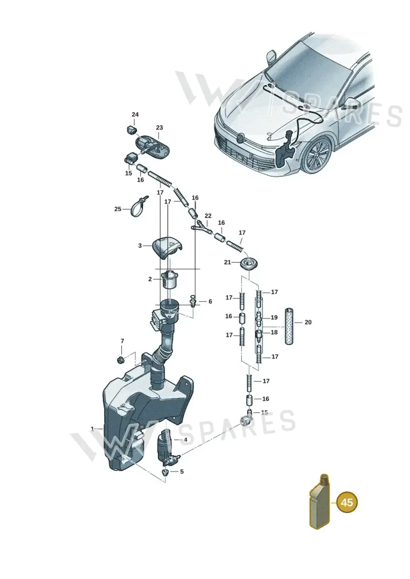G052164M1 — Volkswagen Passat estate (2023-) diagram 3j0955100, position 45