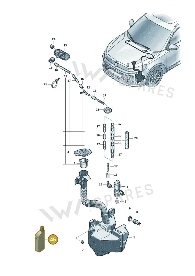 G052164M1 — Volkswagen Tiguan 2.0 (2023-) diagram 57x955100, position 45