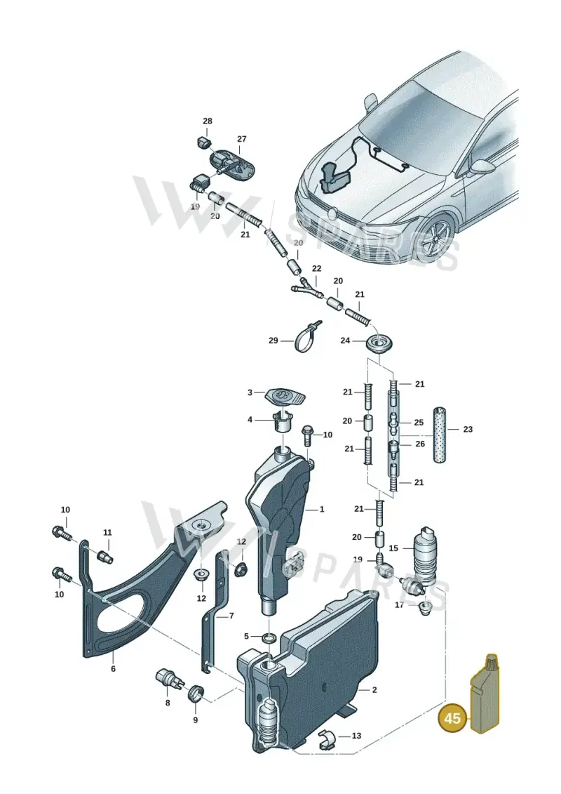 G052164M1 — Volkswagen Golf 2.0 BlueMotion (2019-2024) diagram 5h0955015, position 45