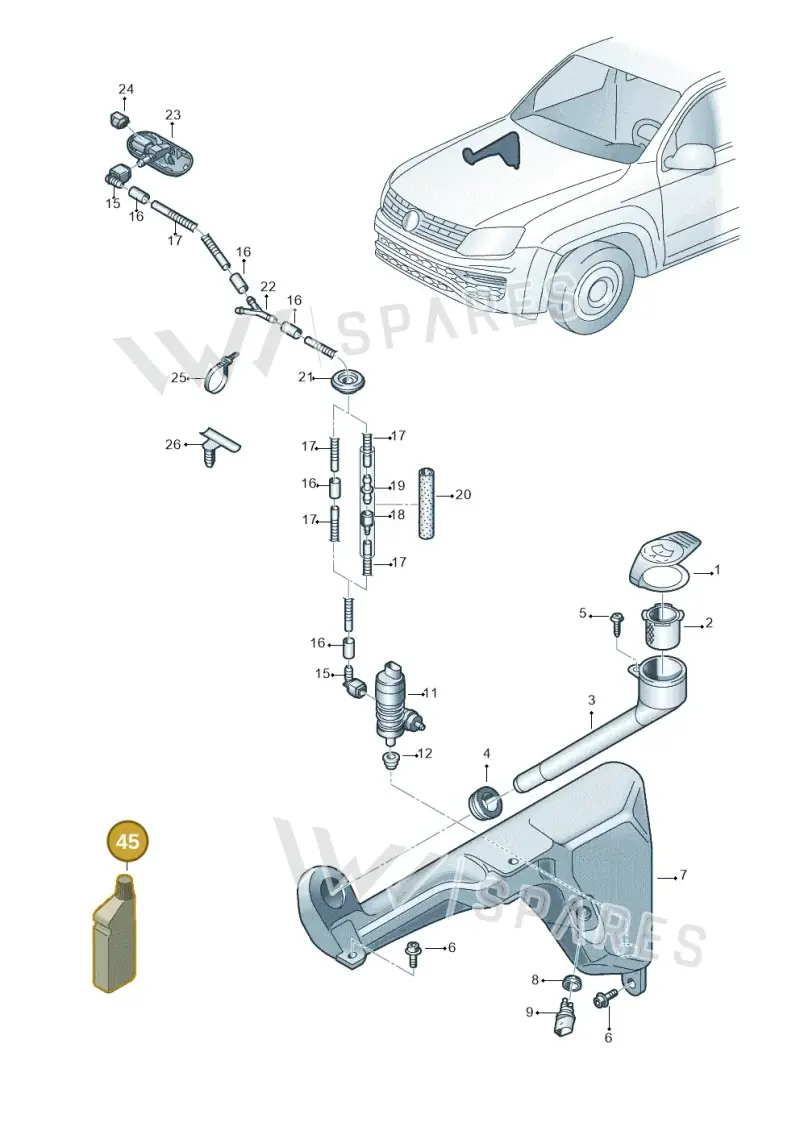 G052164M2 — Volkswagen Amarok twin cab (2022-) diagram 894955100, position 45
