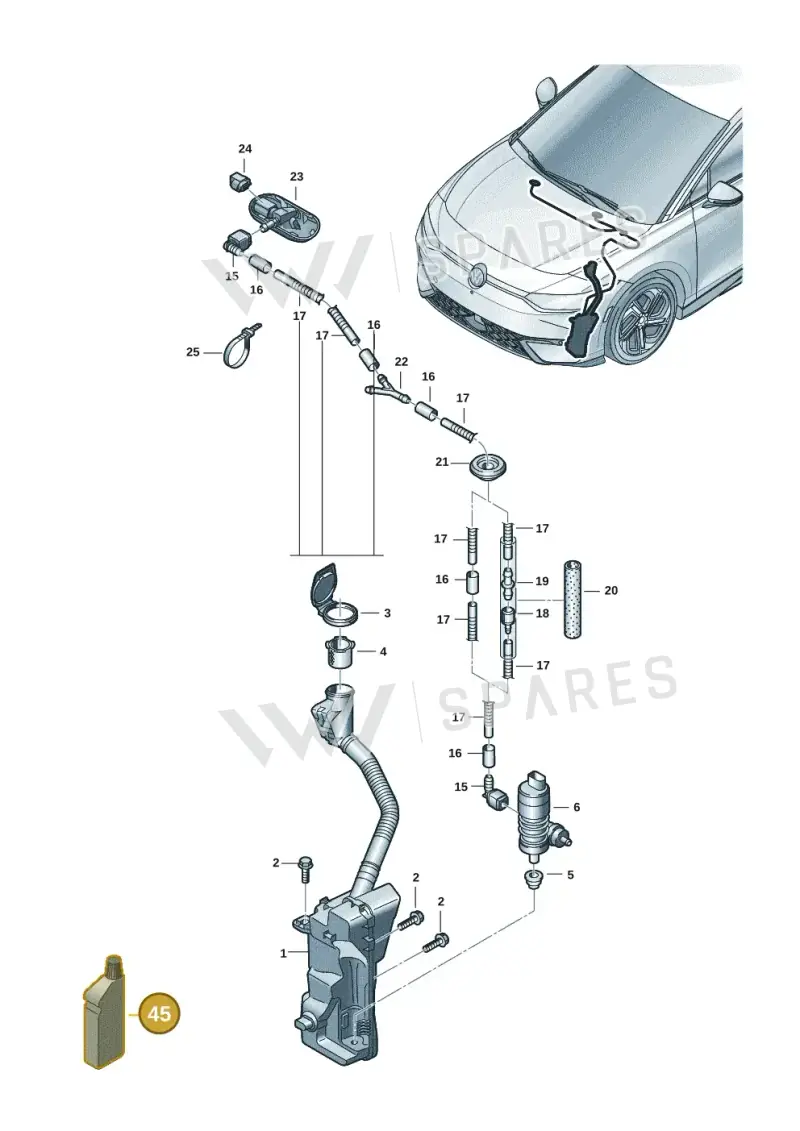 G052164M2 — Volkswagen ID.7 Limousine Pro (2023-) diagram 14b955100, position 45