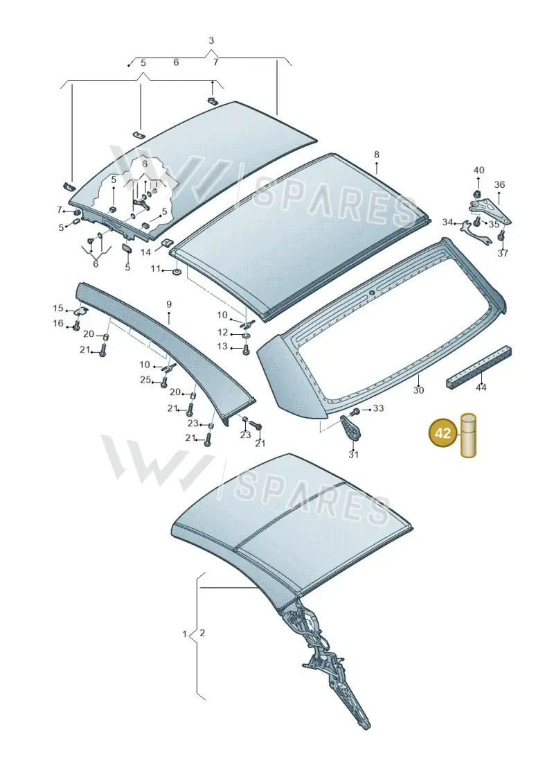 G052172A1 — Volkswagen Eos BlueMotion (2010-2015) diagram 482871000, position 42