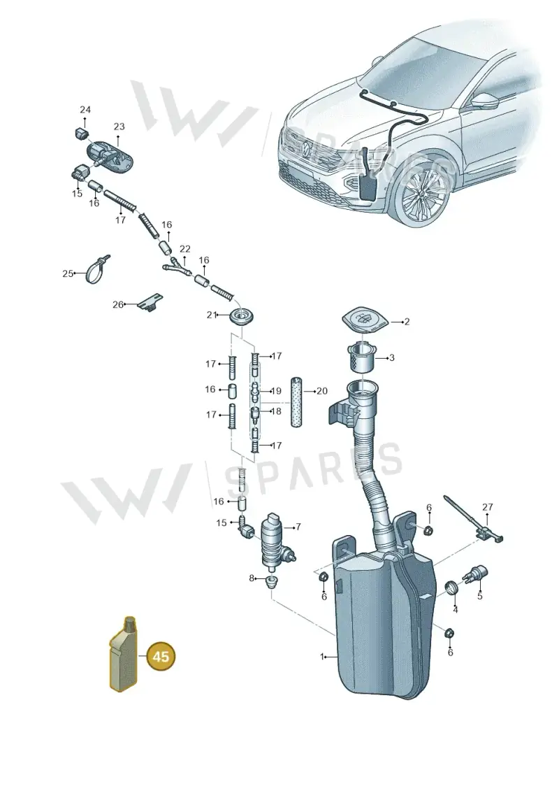 G052184A2 — Volkswagen T-Roc convertible 1.5 (2019-2024) diagram 813955100, position 45