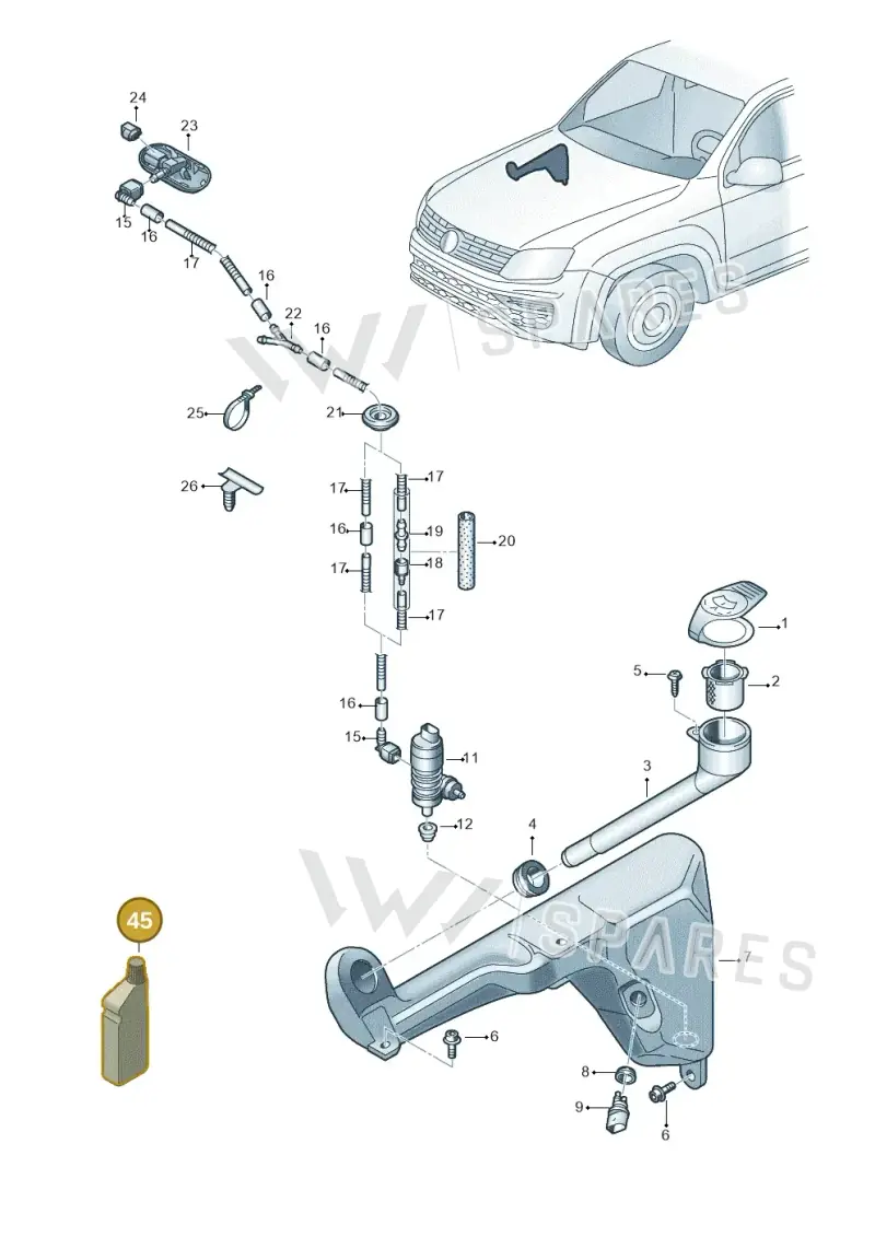 G052184A2 — Volkswagen Amarok twin cab (2022-) diagram 894955100, position 45