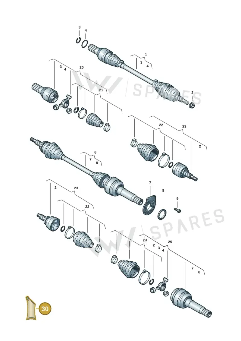 G052186A2 — Volkswagen Transport. multivan (2019-2024) diagram 7em407030, position 30