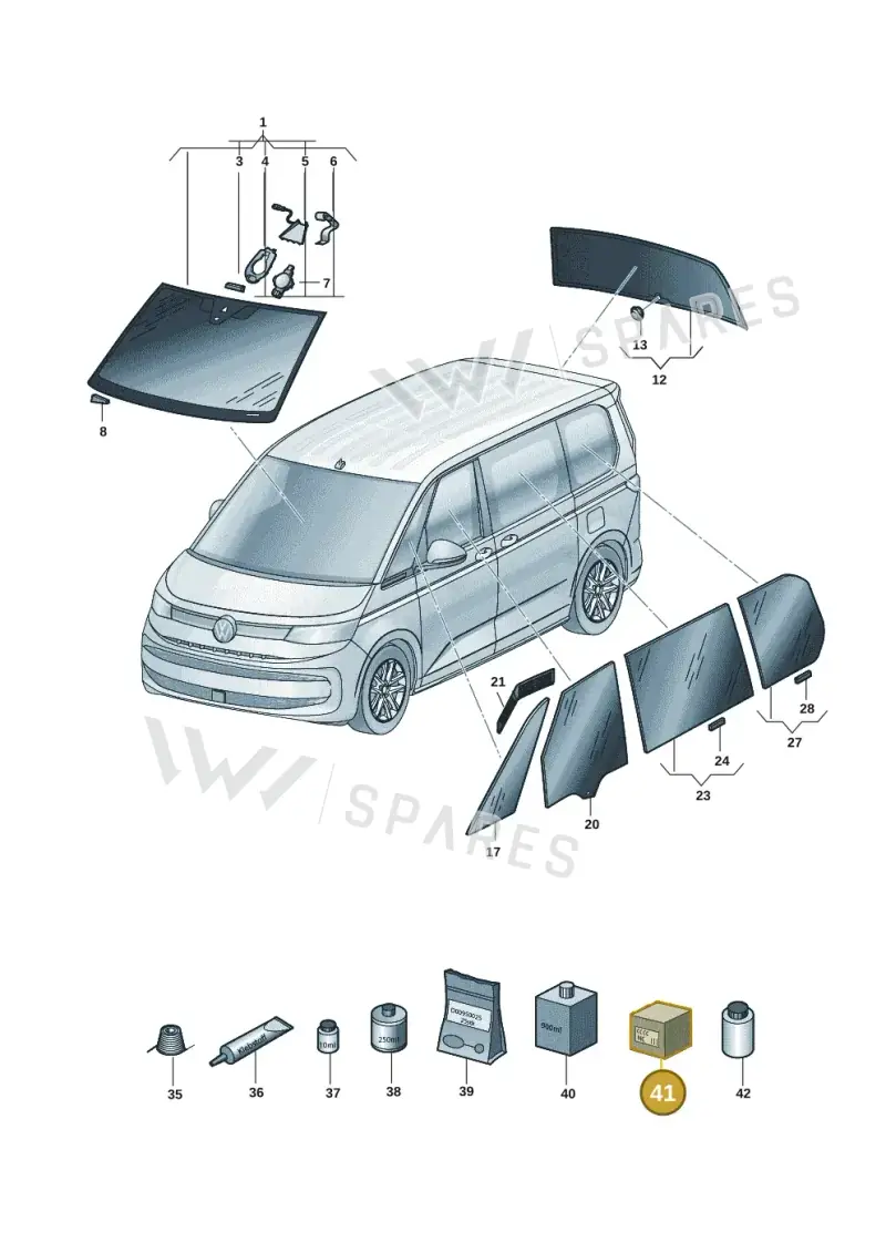 G052522A2 — Volkswagen Multivan (2021-) diagram 7t0845000, position 41