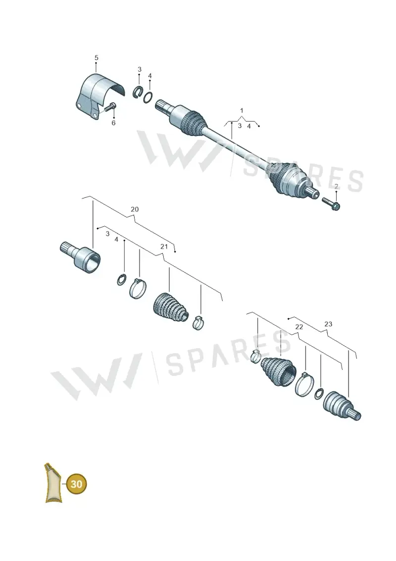 G052528A3 — Volkswagen Tiguan 2.0 (2023-) diagram 5h0407465, position 30
