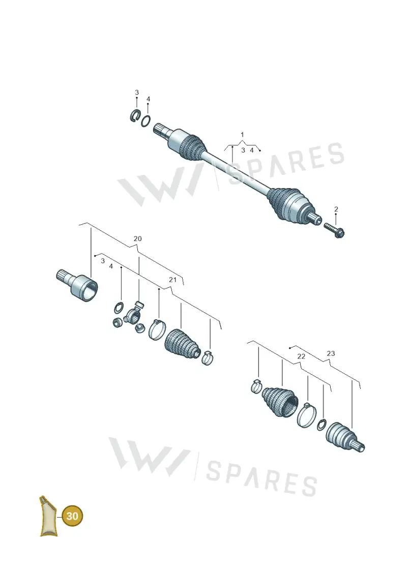 G052528A3 — Volkswagen Golf 2.0 BlueMotion (2019-2024) diagram 827407210, position 30