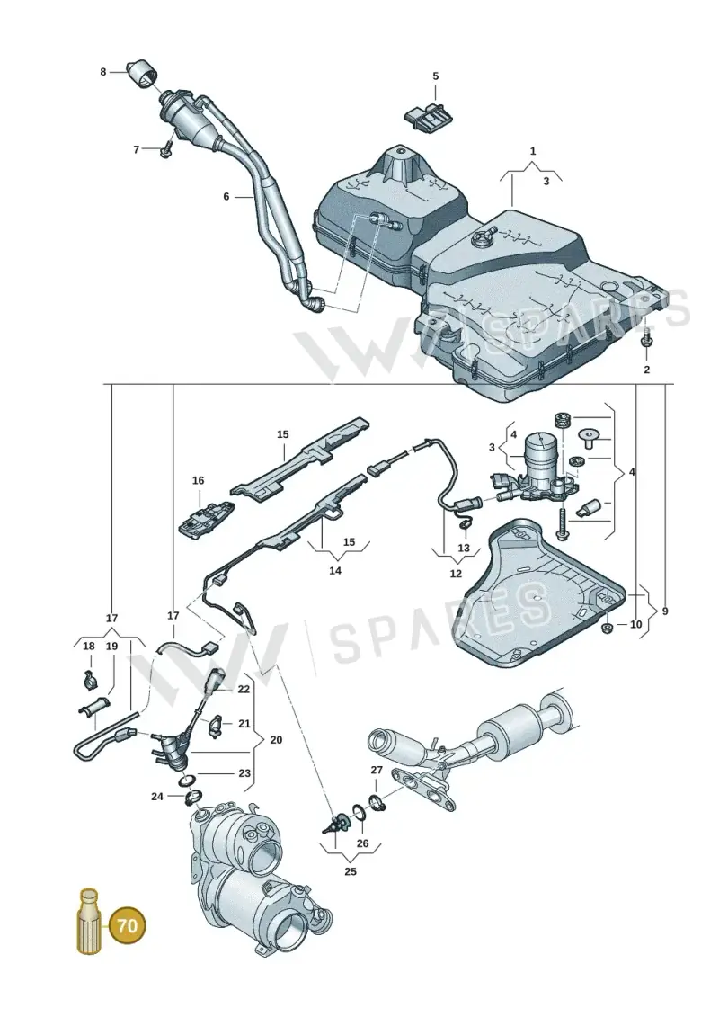 G052910M3 — Volkswagen Tiguan 2.0 (2023-) diagram 57x201600, position 70