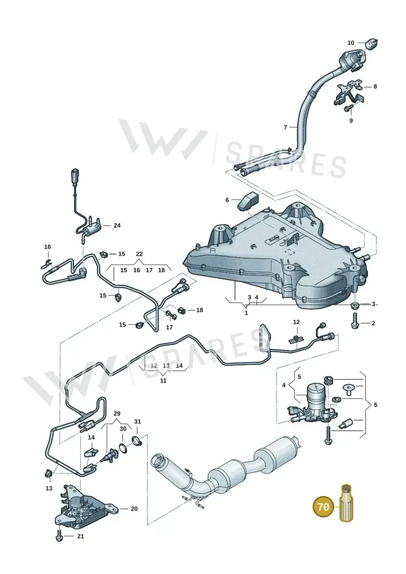 G052910M3 — Volkswagen Multivan (2021-) diagram 7t0201600, position 70
