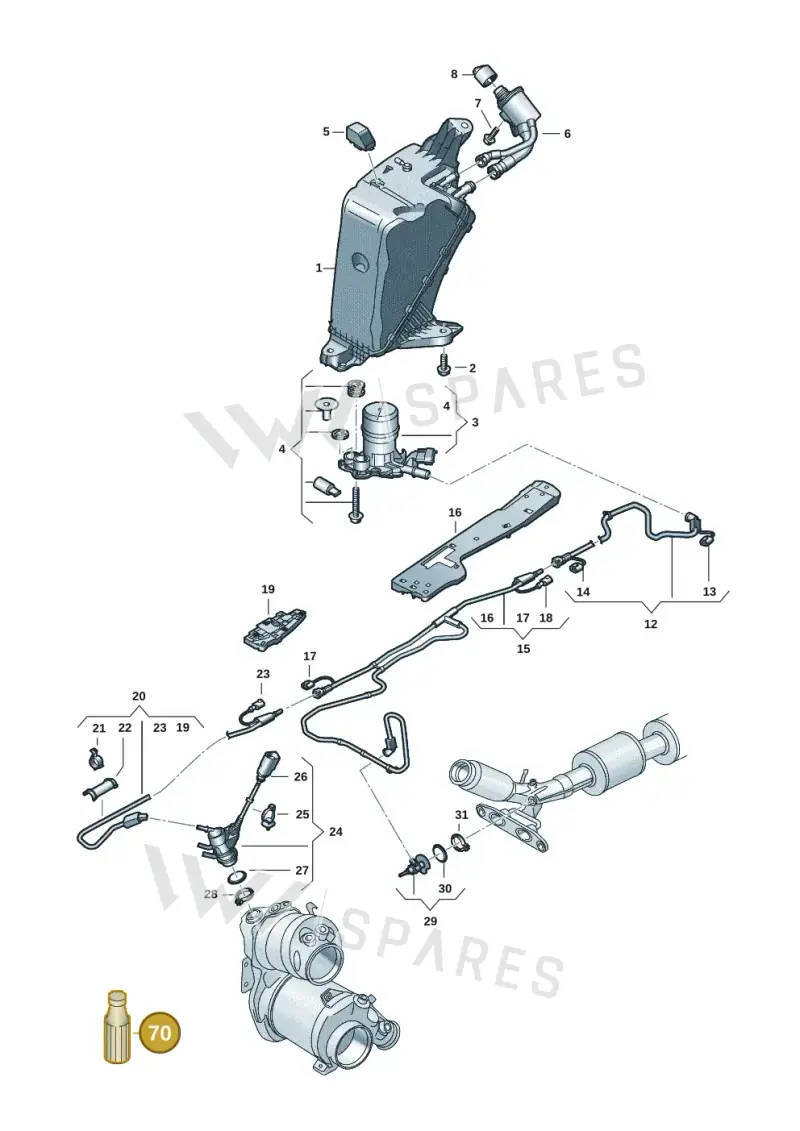G052910M4 — Volkswagen Caddy Maxi Kombi (2020-2024) diagram 2ka253100, position 70