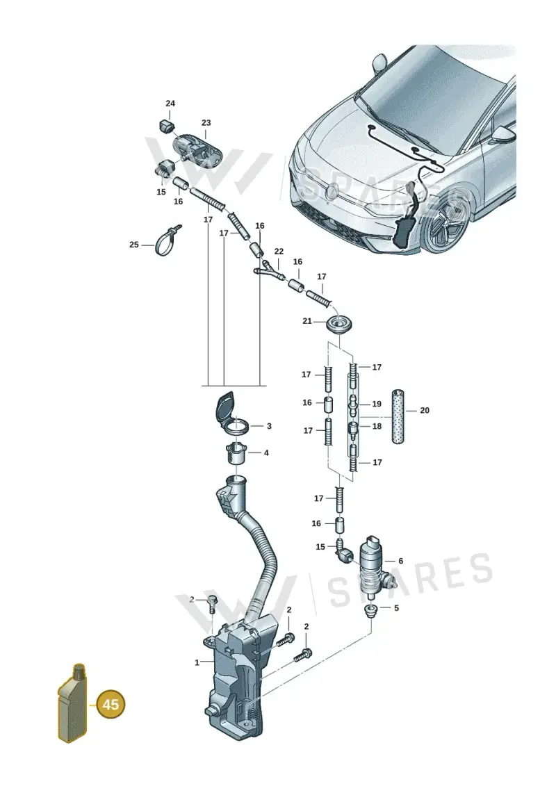 G060164M2 — Volkswagen ID.7 Limousine Pro (2023-) diagram 14b955100, position 45