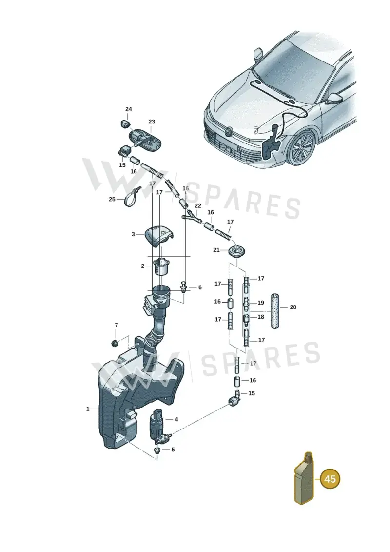 G060164M2 — Volkswagen Passat estate (2023-) diagram 3j0955100, position 45