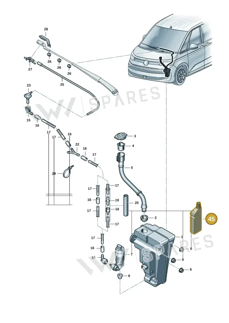 G060164M2 — Volkswagen Multivan (2021-) diagram 7t0955100, position 45