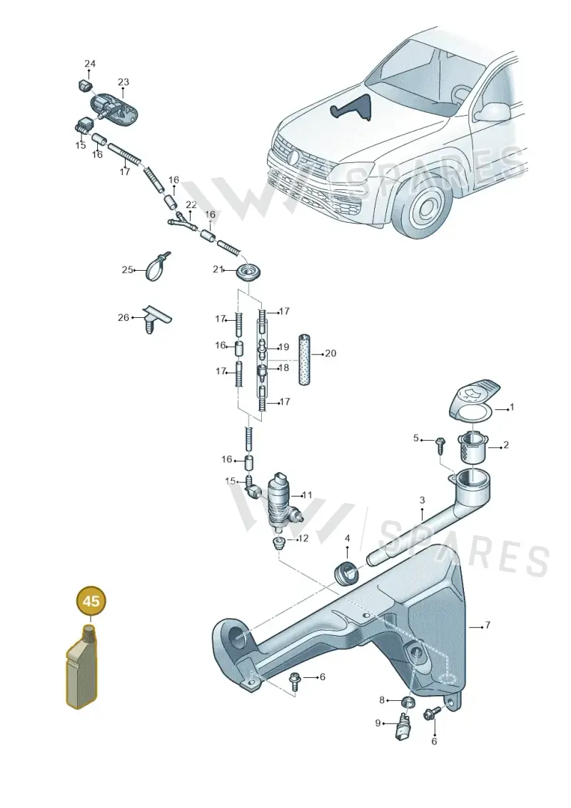 G060164M2 — Volkswagen Amarok twin cab (2022-) diagram 894955100, position 45