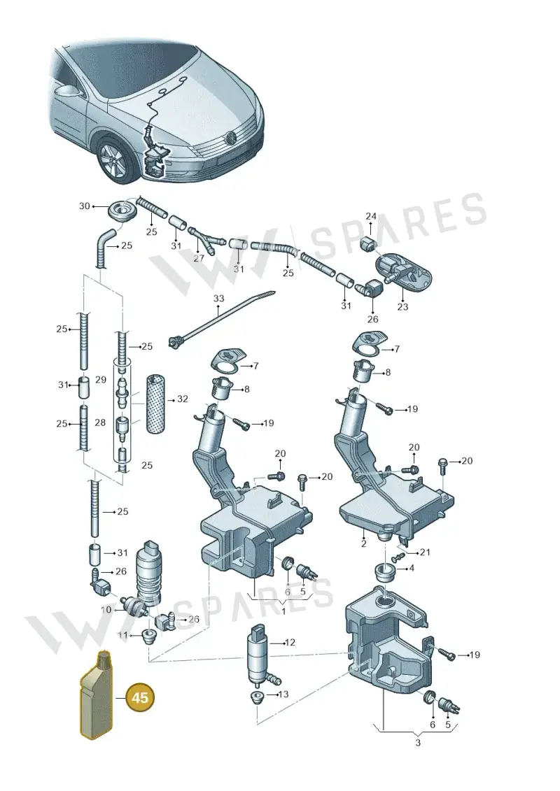 GJZW015M4 — Volkswagen Passat CC (2011-2016) diagram 737955100, position 45