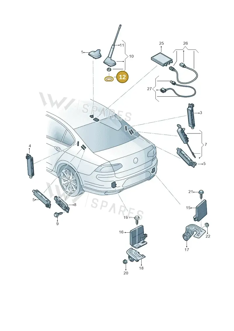 JKV011110 — Volkswagen Passat Saloon (2014-2024) diagram 793035023, position 12