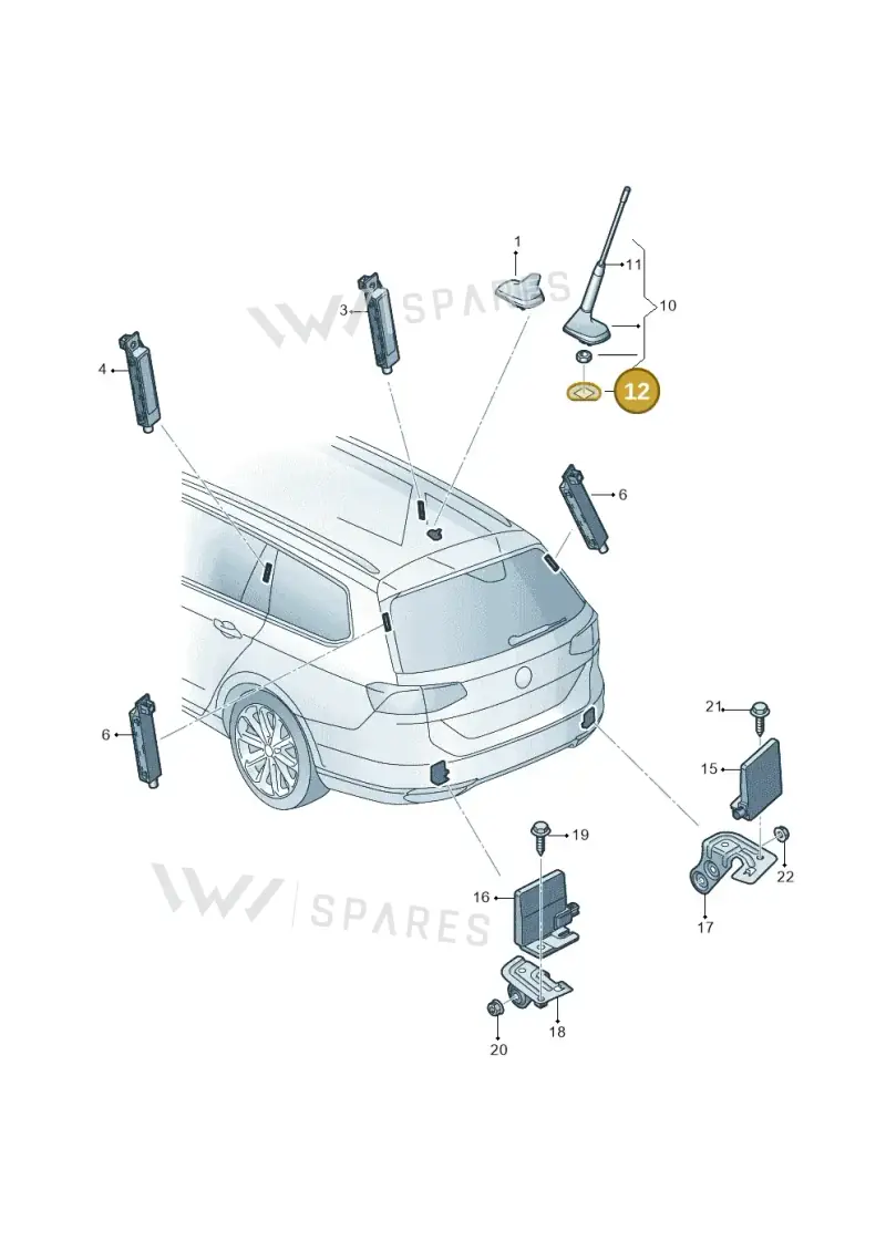 JKV011110 — Volkswagen Passat Saloon (2014-2024) diagram 793035140, position 12