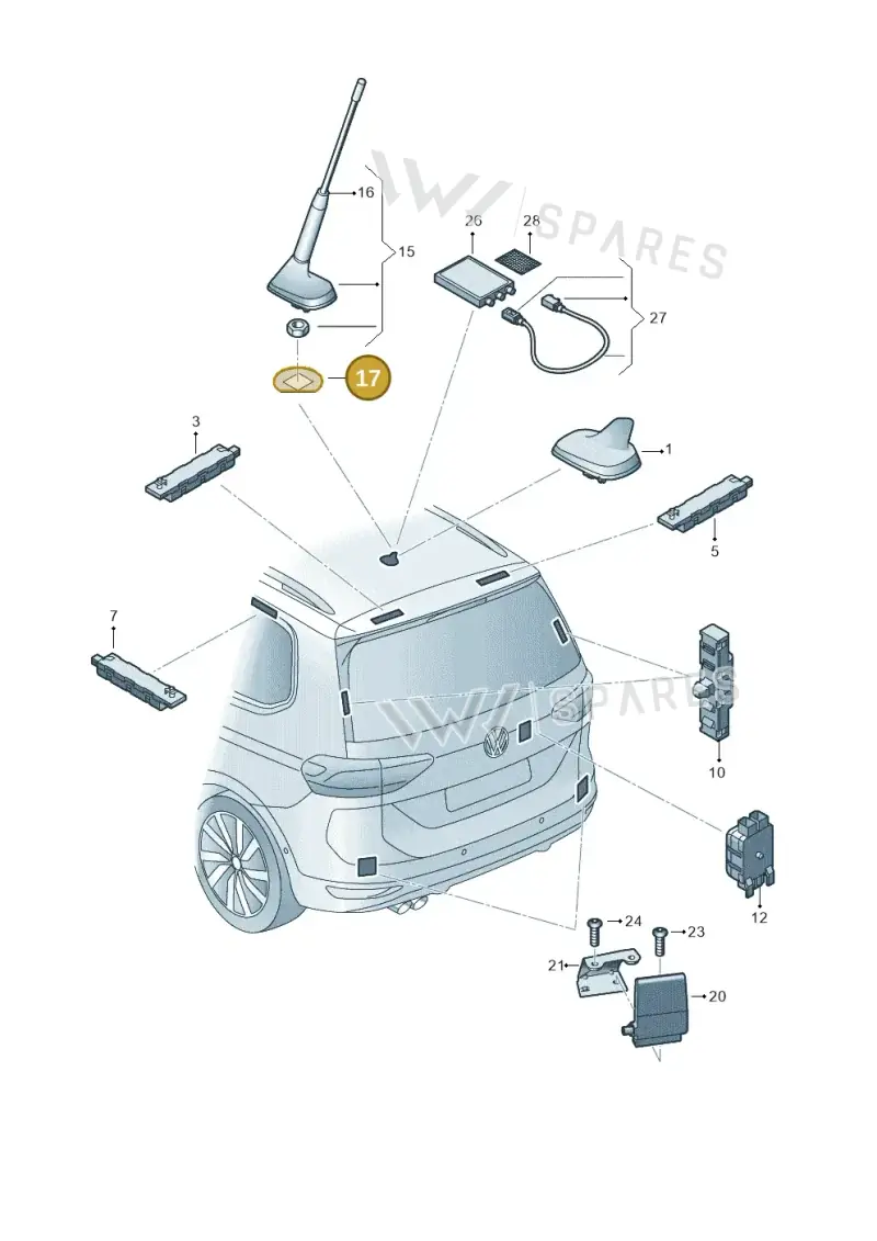 JKV011110 — Volkswagen Touran (2015-2025) diagram 869035022, position 17