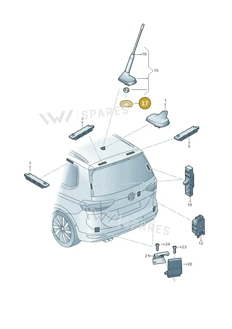 JKV011110 — Volkswagen Touran (2015-2025) diagram 869035100, position 17