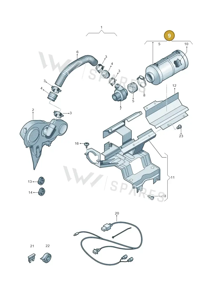 JKV129601 — Volkswagen Amarok twin cab (2016-2022) diagram 749109800, position 9
