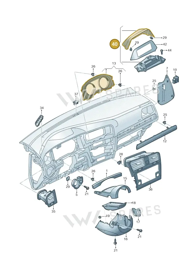 JKV857178A — Volkswagen Golf (2016-2020) diagram 763857100, position 40