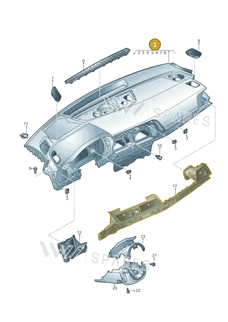 JNV857001A24A — Audi Q5 (2016-2025) diagram 896857100, position 1