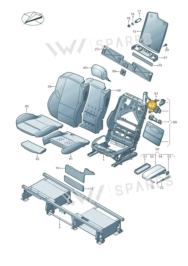 JNV857757B — Volkswagen Caravelle (2015-2019) diagram 731887000, position 62