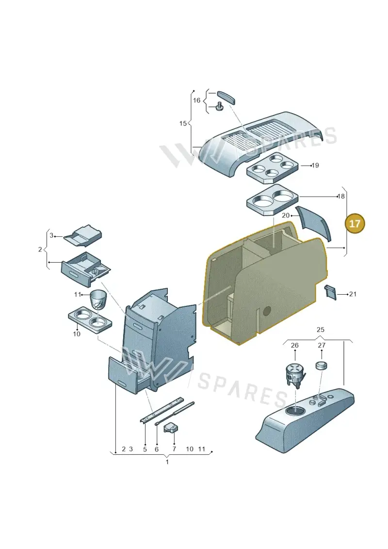 JNV862143E74 — Volkswagen Caravelle (2015-2019) diagram 731862550, position 17
