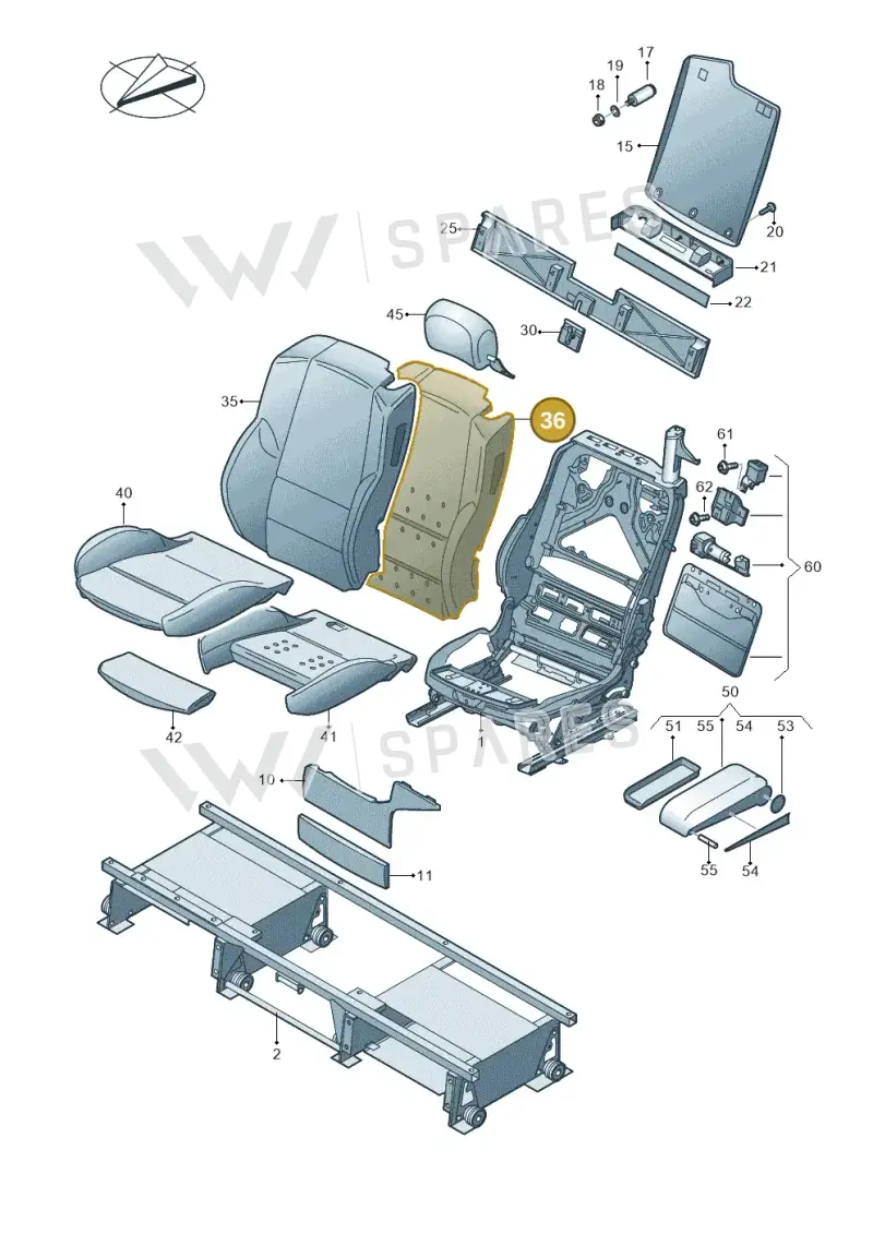 JNV885775B — Volkswagen Caravelle (2015-2019) diagram 731887000, position 36