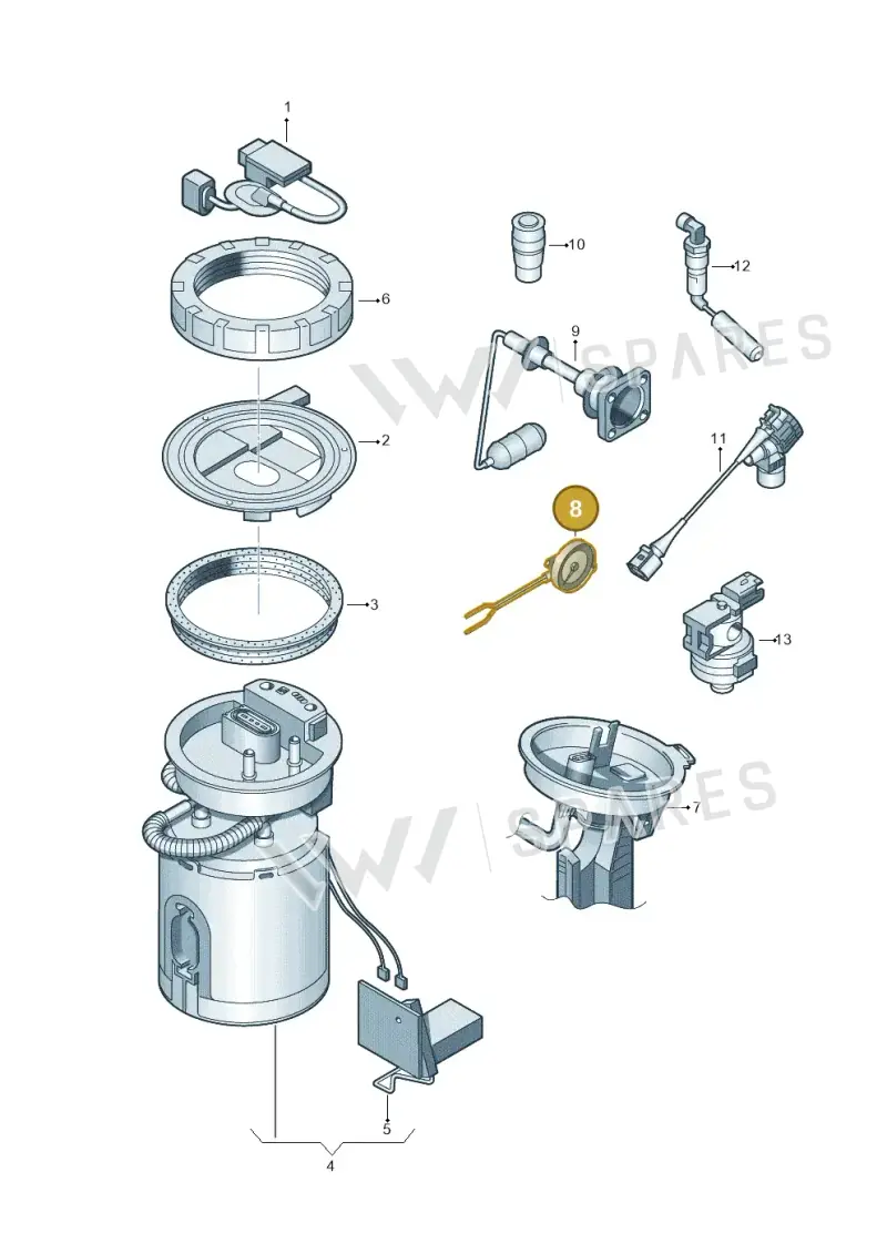 JNV919045C — Volkswagen Golf Plus (2011-2014) diagram 409919300, position 8