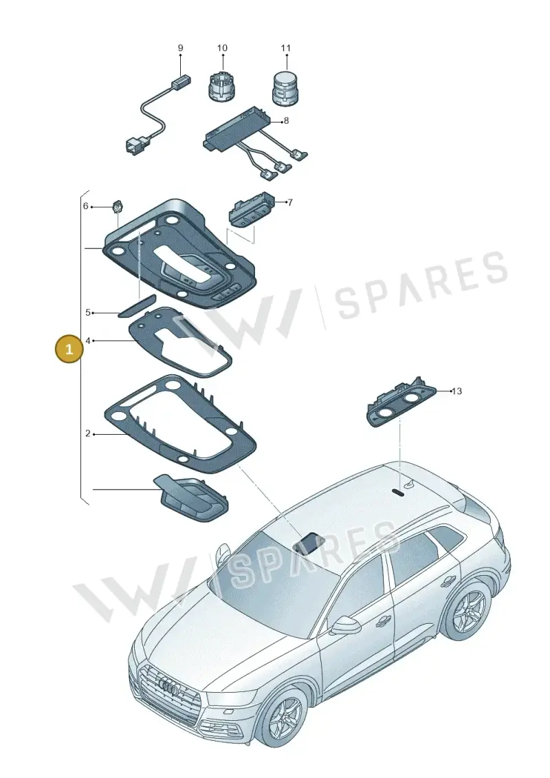 JNV947136DBC5 — Audi Q5 (2016-2025) diagram 896947000, position 1