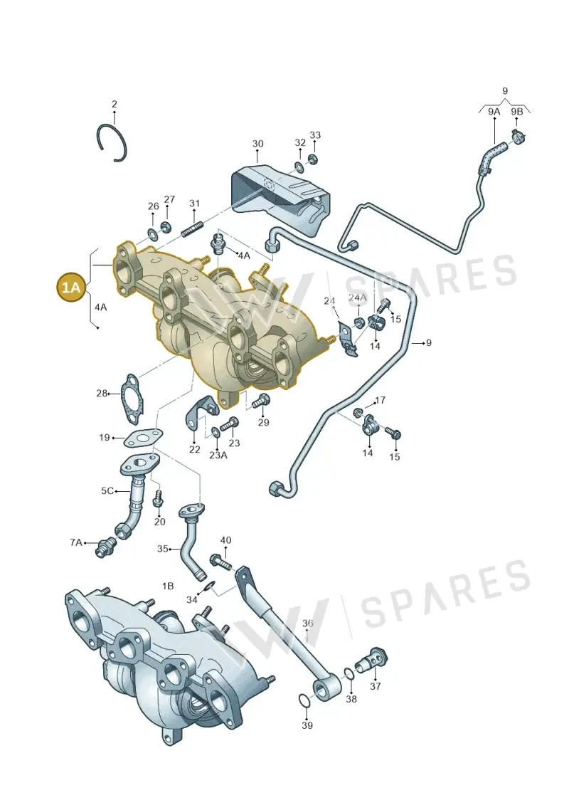 JZA253014MX — Volkswagen Passat estate (2008-2011) diagram 460145550, position 1A