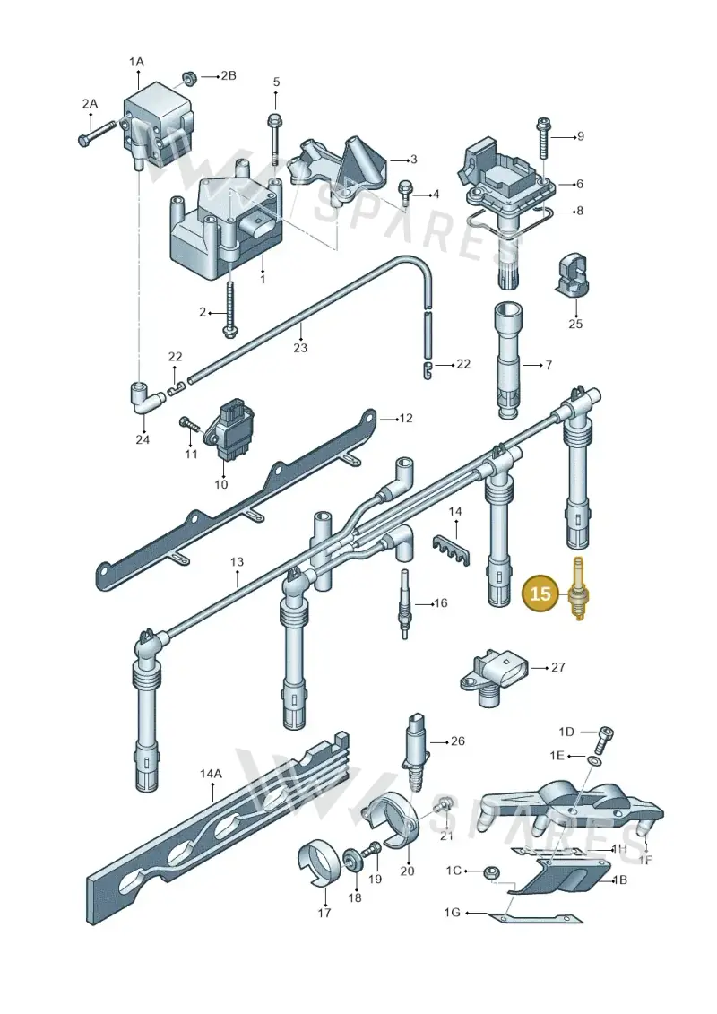 JZW905603A — Volkswagen GOLF/VAR./4MOT. A4     02 (2001-2002) diagram 405905000, position 15