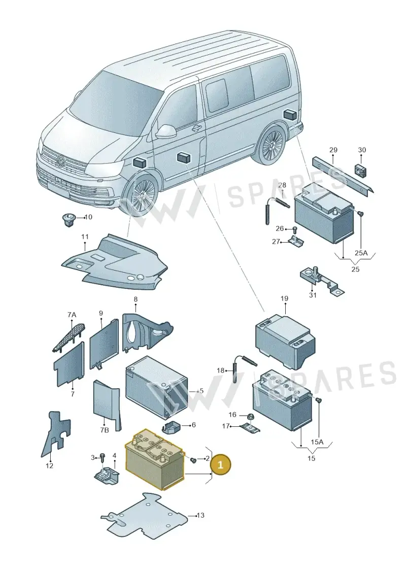JZW915105 — Volkswagen California Camper (2015-2019) diagram 871915000, position 1