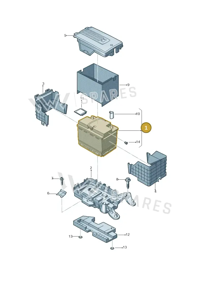 JZW915105C — Volkswagen Jetta (2014-2017) diagram 692915000, position 1