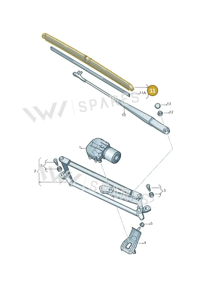 JZW998002L — Volkswagen Caddy panel van (2008-2010) diagram 443955000, position 11