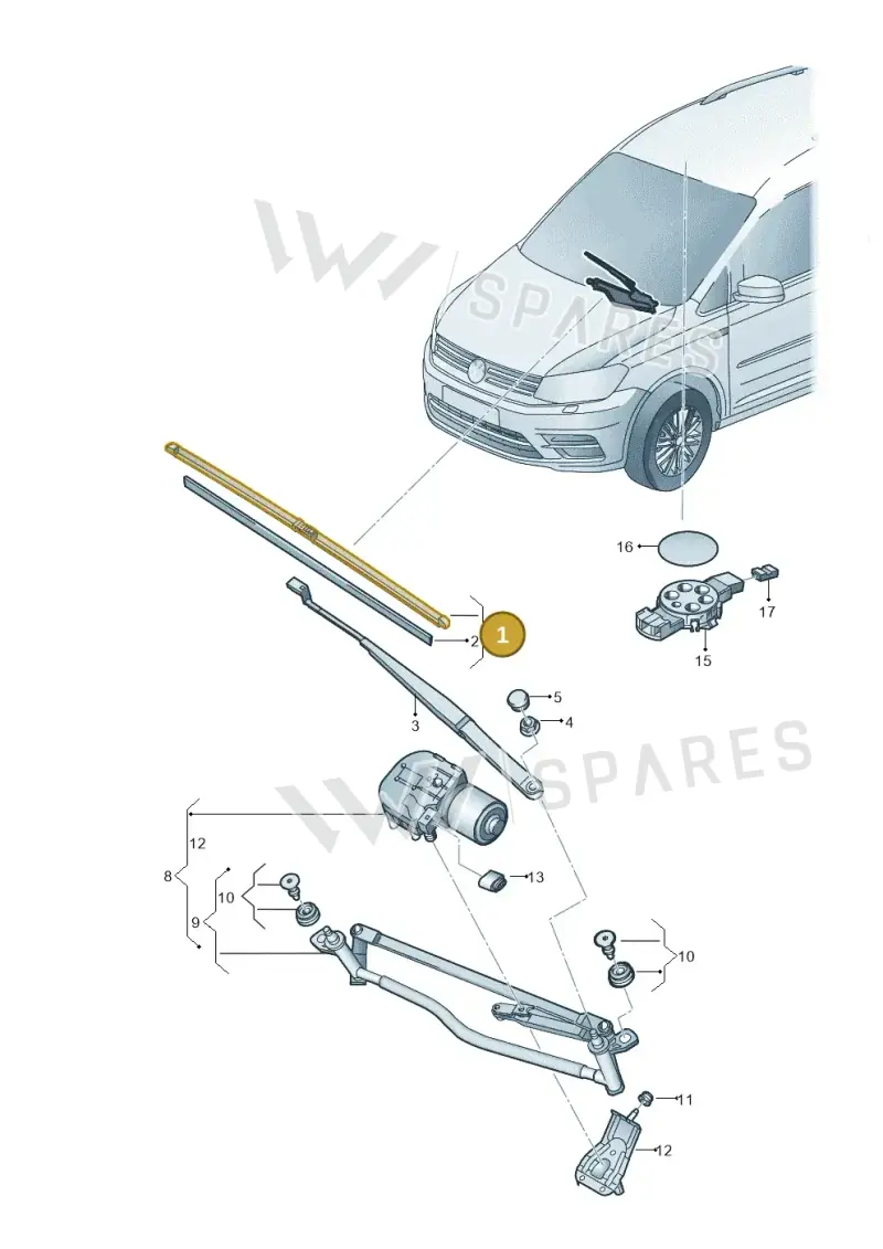 JZW998002L — Volkswagen Caddy (2015-2020) diagram 866955000, position 1
