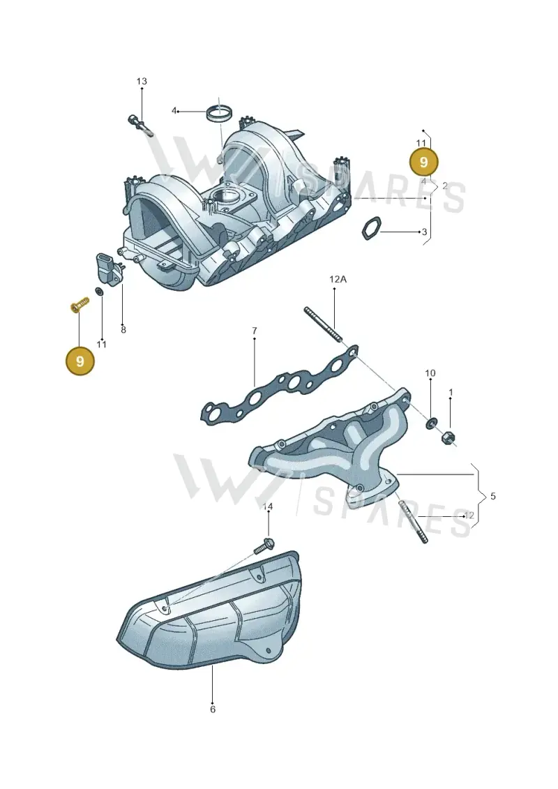 N0102071 — Volkswagen NOVO GOL/SAVEIRO (1994-2002) diagram 303129420, position 9