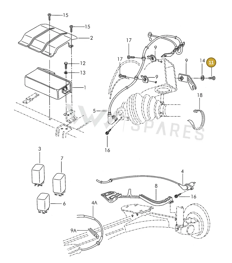 N0102071 — Volkswagen 325 platform diagram 311907100, position 11